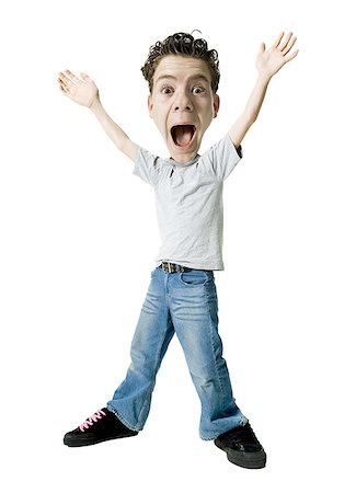 Portrait of a teenage boy shouting Foto de stock - Sin royalties Premium, Código: 640-01353238