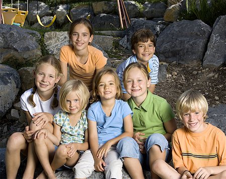 Portrait of a group of children Stock Photo - Premium Royalty-Free, Code: 640-01353804