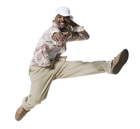 simsearch:640-03265333,k - African American man jumping Stock Photo - Premium Royalty-Free, Code: 640-01365352