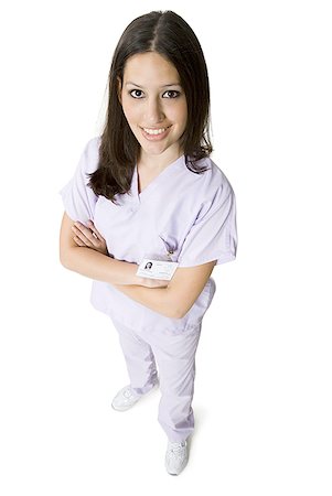 simsearch:640-01364042,k - High angle view of a female nurse standing with her arms folded Stock Photo - Premium Royalty-Free, Code: 640-01361305