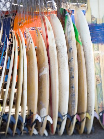 surfboard close up - Surfboards against a wall Stock Photo - Premium Royalty-Free, Code: 640-01361317