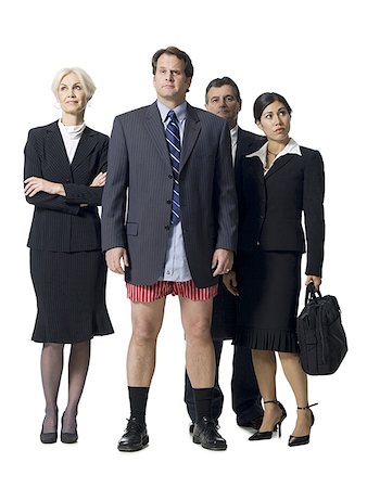 simsearch:640-01366162,k - Group of four businesspeople with man in boxers Foto de stock - Sin royalties Premium, Código: 640-01362516