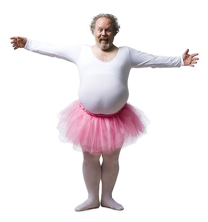 fat man full body - Overweight man in ballerina tutu smiling Stock Photo - Premium Royalty-Free, Code: 640-01458429