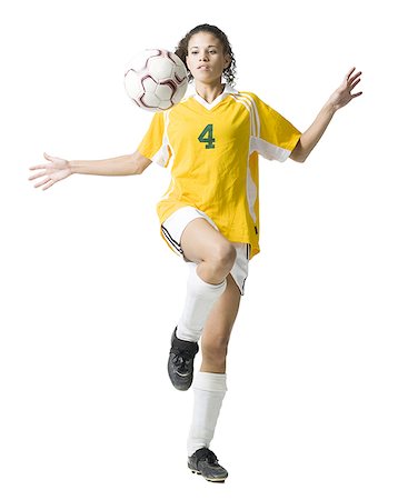 simsearch:640-03256208,k - Ballon de soccer pleine forme adolescente Photographie de stock - Premium Libres de Droits, Code: 640-01645751