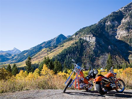 two motorcycles in the mountains Stock Photo - Premium Royalty-Free, Code: 640-02658170