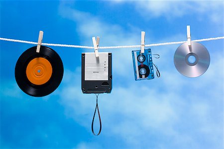 media on a clothesline Stock Photo - Premium Royalty-Free, Code: 640-02659208