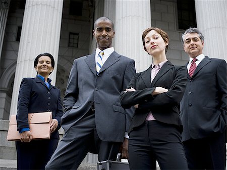 simsearch:640-02767805,k - Low angle view of lawyers in front of a courthouse Stock Photo - Premium Royalty-Free, Code: 640-02764726