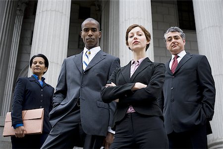 simsearch:640-01351636,k - Low angle view of lawyers in front of a courthouse Stock Photo - Premium Royalty-Free, Code: 640-02764727