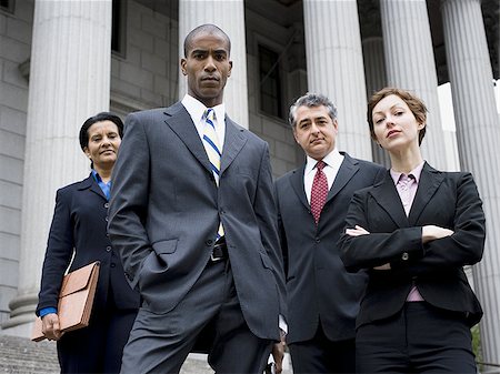 simsearch:640-02767805,k - Low angle view of lawyers in front of a courthouse Stock Photo - Premium Royalty-Free, Code: 640-02764723