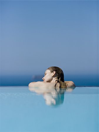simsearch:640-02774951,k - Profile of woman in pool with eyes closed Stock Photo - Premium Royalty-Free, Code: 640-02765318