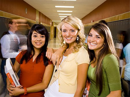 simsearch:640-02765460,k - Three female High School Students. Stock Photo - Premium Royalty-Free, Code: 640-02765443