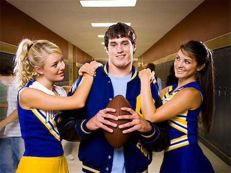 simsearch:640-02765460,k - Two female and one male High School Students. Stock Photo - Premium Royalty-Free, Code: 640-02765454