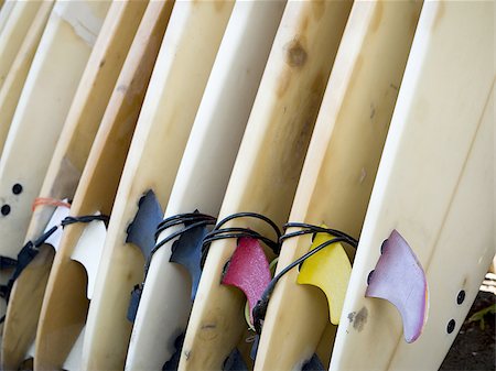 surfboard close up - Close-up of surfboards in a row Stock Photo - Premium Royalty-Free, Code: 640-02766499