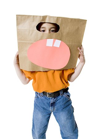 simsearch:700-02756413,k - Portrait of a boy wearing a cardboard box Stock Photo - Premium Royalty-Free, Code: 640-02766831