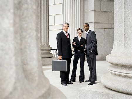 simsearch:640-02767805,k - Three lawyers talking in front of a courthouse Stock Photo - Premium Royalty-Free, Code: 640-02767821