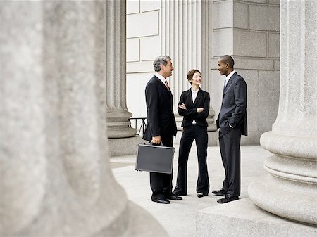 simsearch:640-02767805,k - Three lawyers talking in front of a courthouse Stock Photo - Premium Royalty-Free, Code: 640-02767822