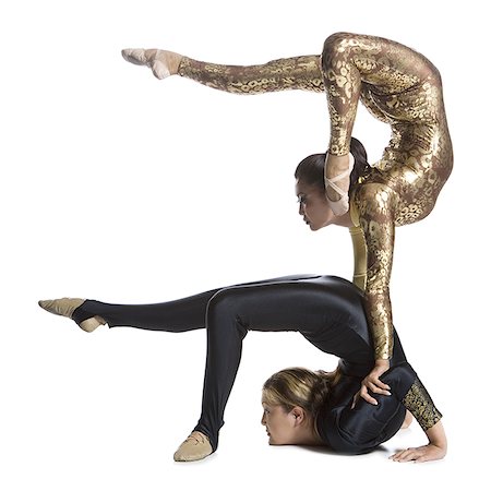 Female contortionist duo performing Foto de stock - Sin royalties Premium, Código: 640-02768586