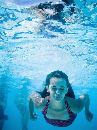 pictures 13 year old girls swimming - Girl swimming underwater in pool Stock Photo - Premium Royalty-Free, Code: 640-02769548