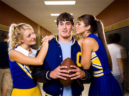 Two female and one male High School Students. Stock Photo - Premium Royalty-Free, Code: 640-02776433