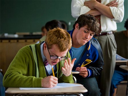 simsearch:640-02765460,k - High School cheating off of a Nerd. Stock Photo - Premium Royalty-Free, Code: 640-02776555