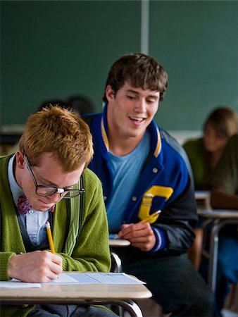 school jocks - High School cheating off of a Nerd. Stock Photo - Premium Royalty-Free, Code: 640-02776550