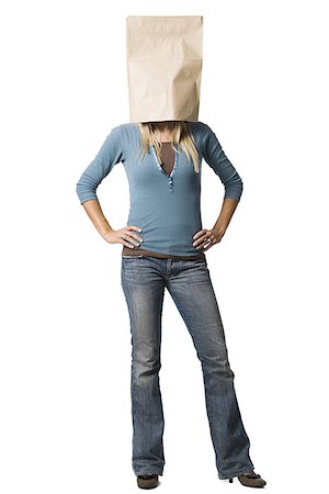 Woman with paper bag on head Stock Photo - Premium Royalty-Free, Code: 640-02770147