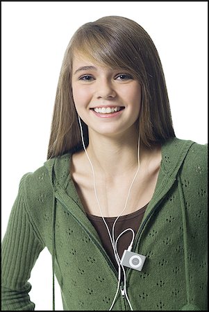 simsearch:640-02773530,k - Girl with mp3 player smiling Stock Photo - Premium Royalty-Free, Code: 640-02771400