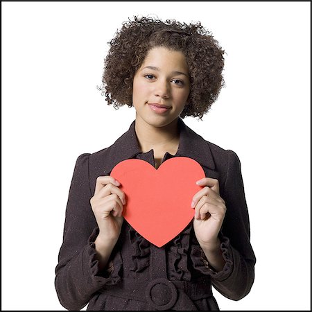 simsearch:640-02773530,k - Girl with red heart Stock Photo - Premium Royalty-Free, Code: 640-02772634
