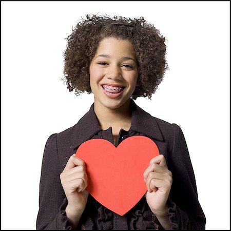 simsearch:640-02773530,k - Girl with red heart Stock Photo - Premium Royalty-Free, Code: 640-02772636