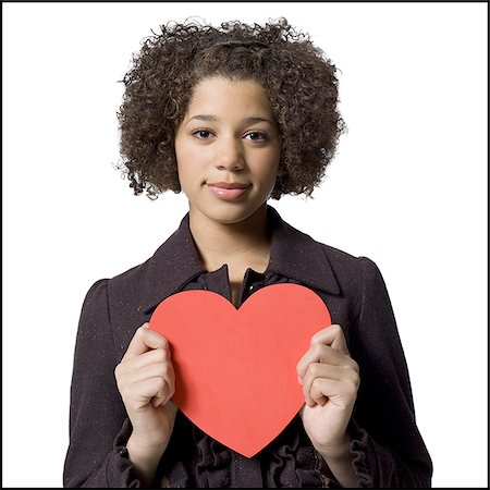 simsearch:640-02773530,k - Girl with red heart Stock Photo - Premium Royalty-Free, Code: 640-02772637