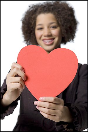 simsearch:640-02773530,k - Girl with red heart Stock Photo - Premium Royalty-Free, Code: 640-02772631