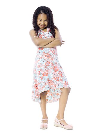 girl in a flower print dress Stock Photo - Premium Royalty-Free, Code: 640-02951120