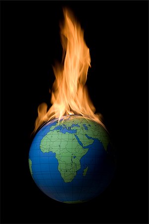 devastation - globe on fire Stock Photo - Premium Royalty-Free, Code: 640-02952167