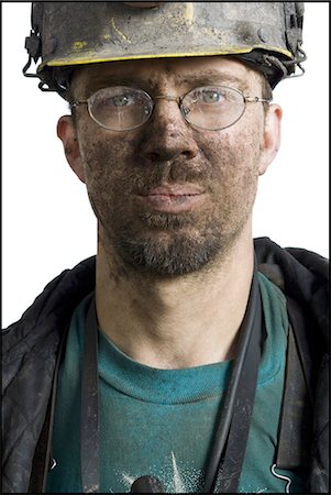 Mine worker with flashlight helmet Stock Photo - Premium Royalty-Free, Code: 640-03256273