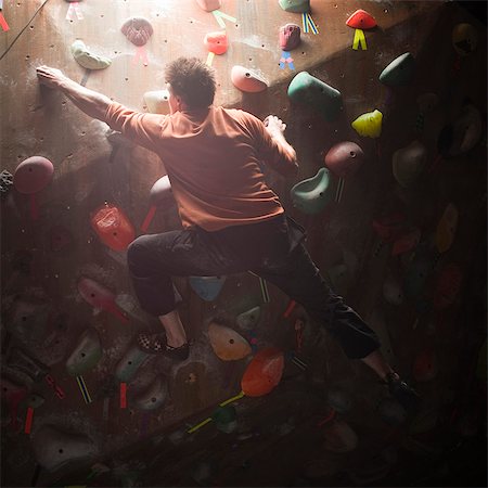 USA, Utah, Sandy, man on indoor climbing wall Stock Photo - Premium Royalty-Free, Code: 640-03256608