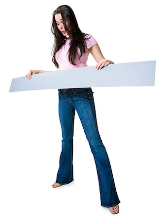 simsearch:640-03259938,k - Teenage girl with blank sign Stock Photo - Premium Royalty-Free, Code: 640-03259936