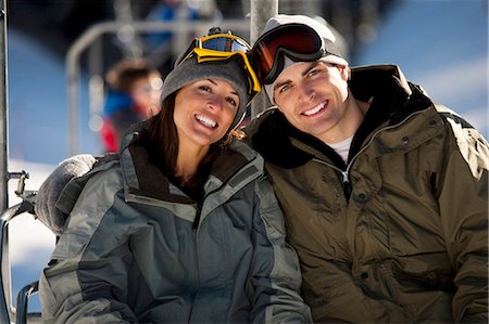 ski lift - A couple on a chairlift Stock Photo - Premium Royalty-Free, Code: 640-03264280