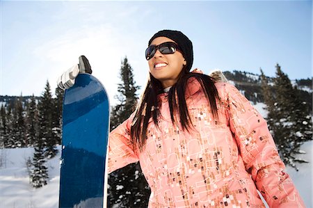 simsearch:640-03264331,k - Female snowboarder Stock Photo - Premium Royalty-Free, Code: 640-03264356