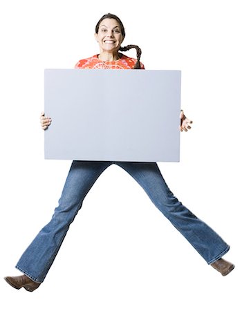 simsearch:640-03265333,k - Woman holding a blank sign Stock Photo - Premium Royalty-Free, Code: 640-03265297