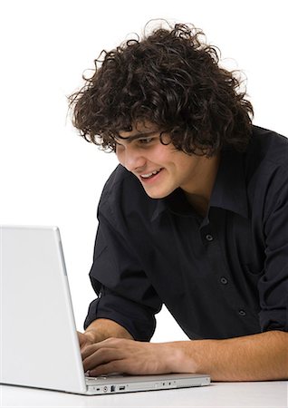 simsearch:640-03260747,k - Portrait of man with laptop Stock Photo - Premium Royalty-Free, Code: 640-03260751