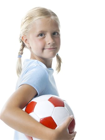 simsearch:640-03256208,k - Fille avec ballon de soccer Photographie de stock - Premium Libres de Droits, Code: 640-03261632