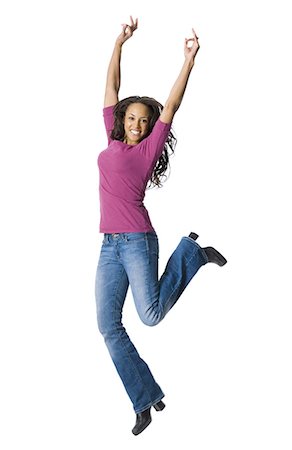 simsearch:640-03265333,k - Woman casually dressed jumping Stock Photo - Premium Royalty-Free, Code: 640-03263133