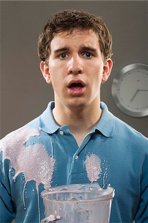 Man with a blender explosion Stock Photo - Premium Royalty-Free, Code: 640-03263348