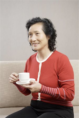 simsearch:642-02005954,k - a middle-aged woman taking coffee Stock Photo - Premium Royalty-Free, Code: 642-02006279