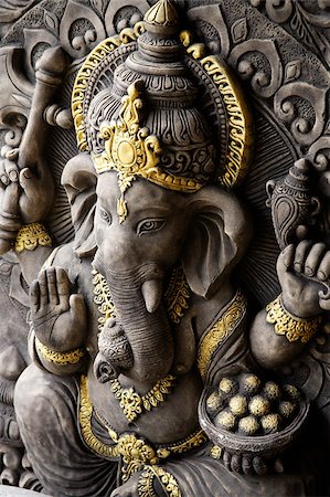 elephant god - Indian God,Ganesh with gold details. Stock Photo - Premium Royalty-Free, Code: 655-03082784