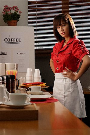 Waitress in diner Stock Photo - Premium Royalty-Free, Code: 656-02371849