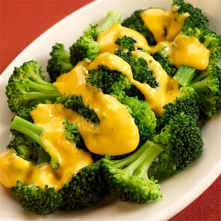 steamed - Serving Dish of Steamed Broccoli with Cheese Sauce Stock Photo - Premium Royalty-Free, Code: 659-06154200