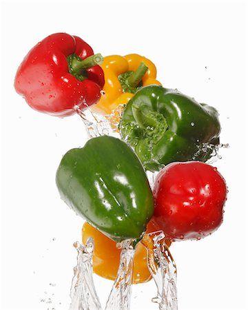 simsearch:659-06154334,k - Colourful peppers being washed Stock Photo - Premium Royalty-Free, Code: 659-06154336