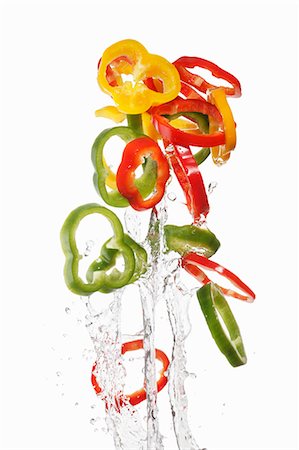 simsearch:659-07029044,k - Colourful pepper rings being washed Stock Photo - Premium Royalty-Free, Code: 659-06154338