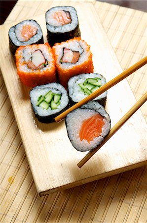 Assorted maki sushi Stock Photo - Premium Royalty-Free, Code: 659-06153099